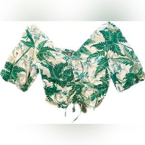 H&M Tropical Palm Tree Crop Top